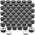 Foraineam 60 Pack 1 oz Black Aluminum Round Lip Balm Tins with Screw Lids