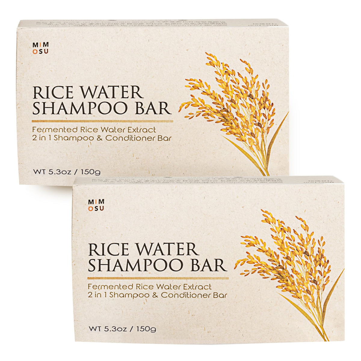 mimosu Fermented Rice Water Shampoo Bar - 2-Pack