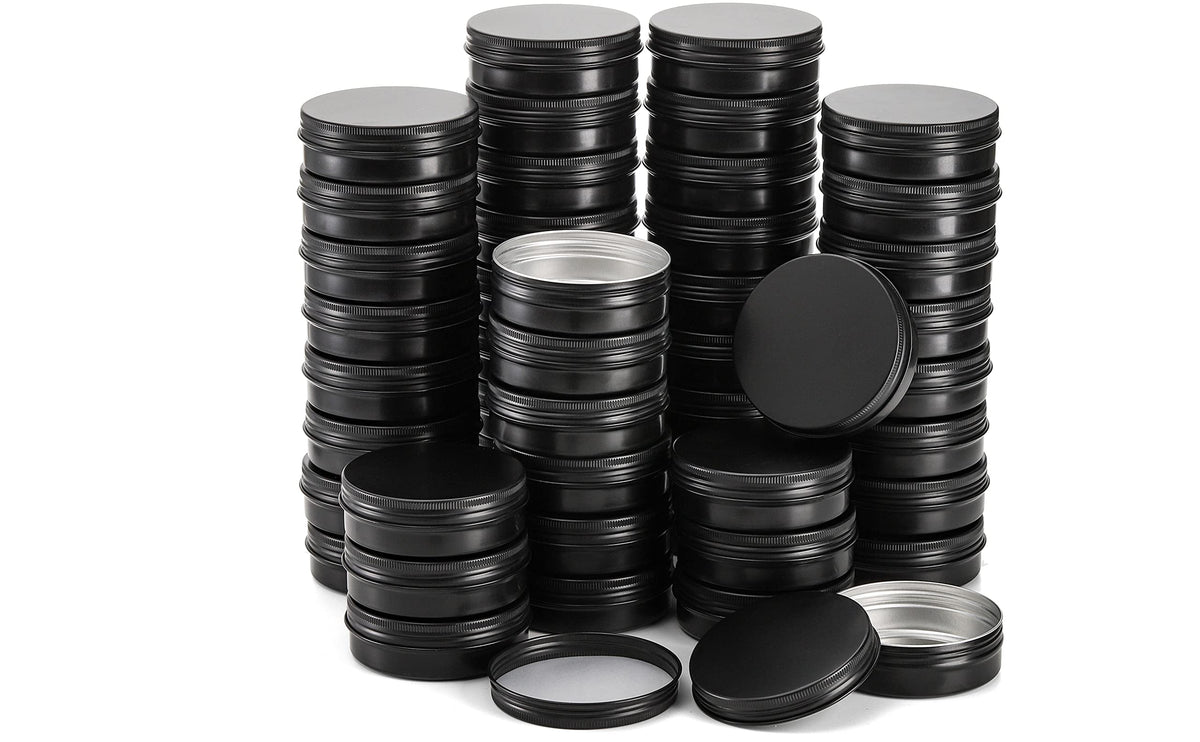 Foraineam 60 Pack 2 oz Round Aluminum Tins with Screw Lids