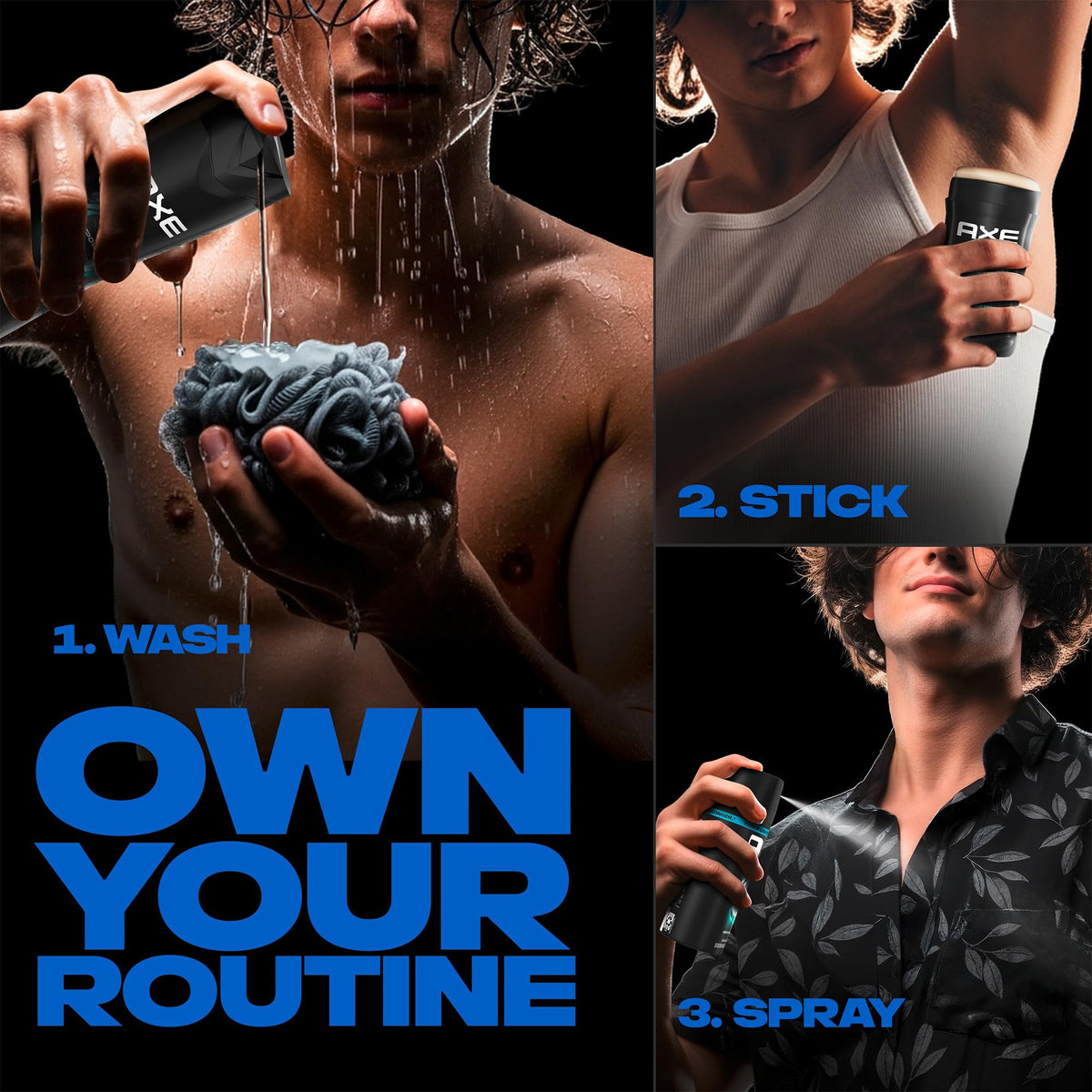 AXE Phoenix Men's Body Care Set with Body Wash, Antiperspirant Stick & Body Spray