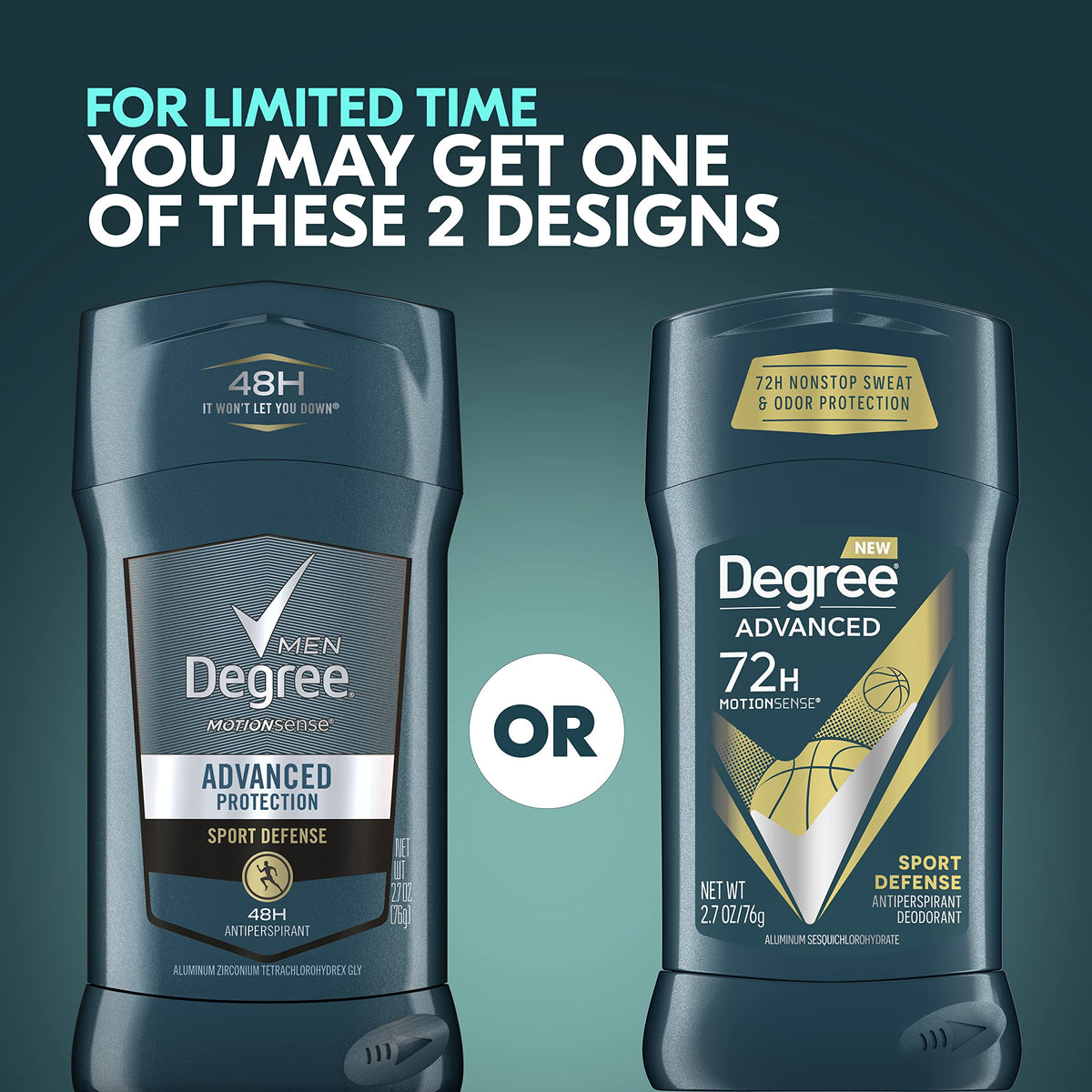 Degree Advanced Protection Antiperspirant Deodorant for Men, 2.7 oz, 4 Count