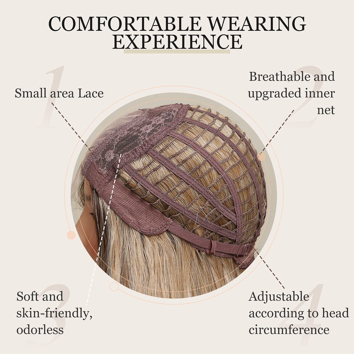 HAIRCUBE 16-Inch Short Bob Wig, Heat-Resistant Synthetic Hair, Open Cap