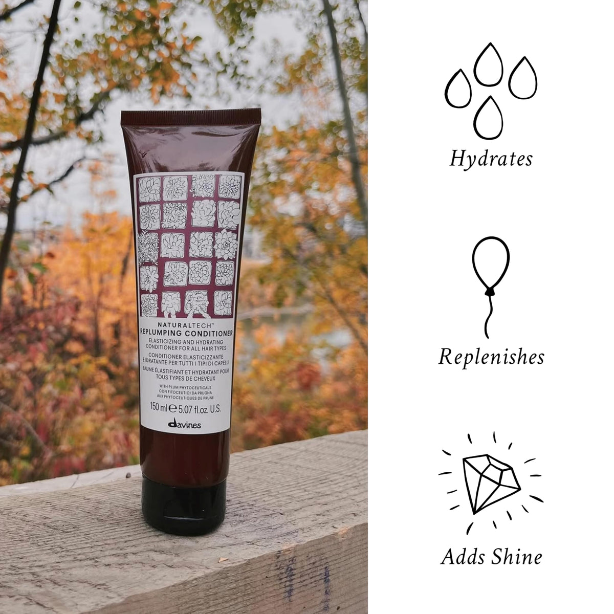 Davines Naturaltech Replumping Elasticizing Moisturizing Conditioner, 5.07 Fl Oz