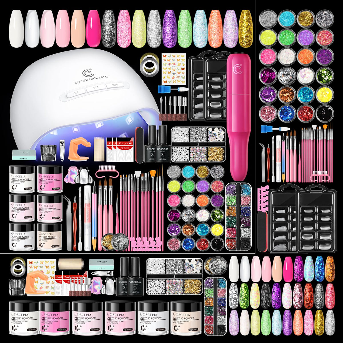 COSCELIA Acrylic Nail Kit with Acrylic Powder