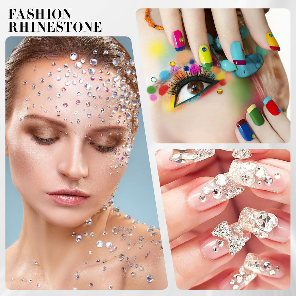 Novani 16-Facet Flat Back Glass Rhinestones, Non-Hotfix