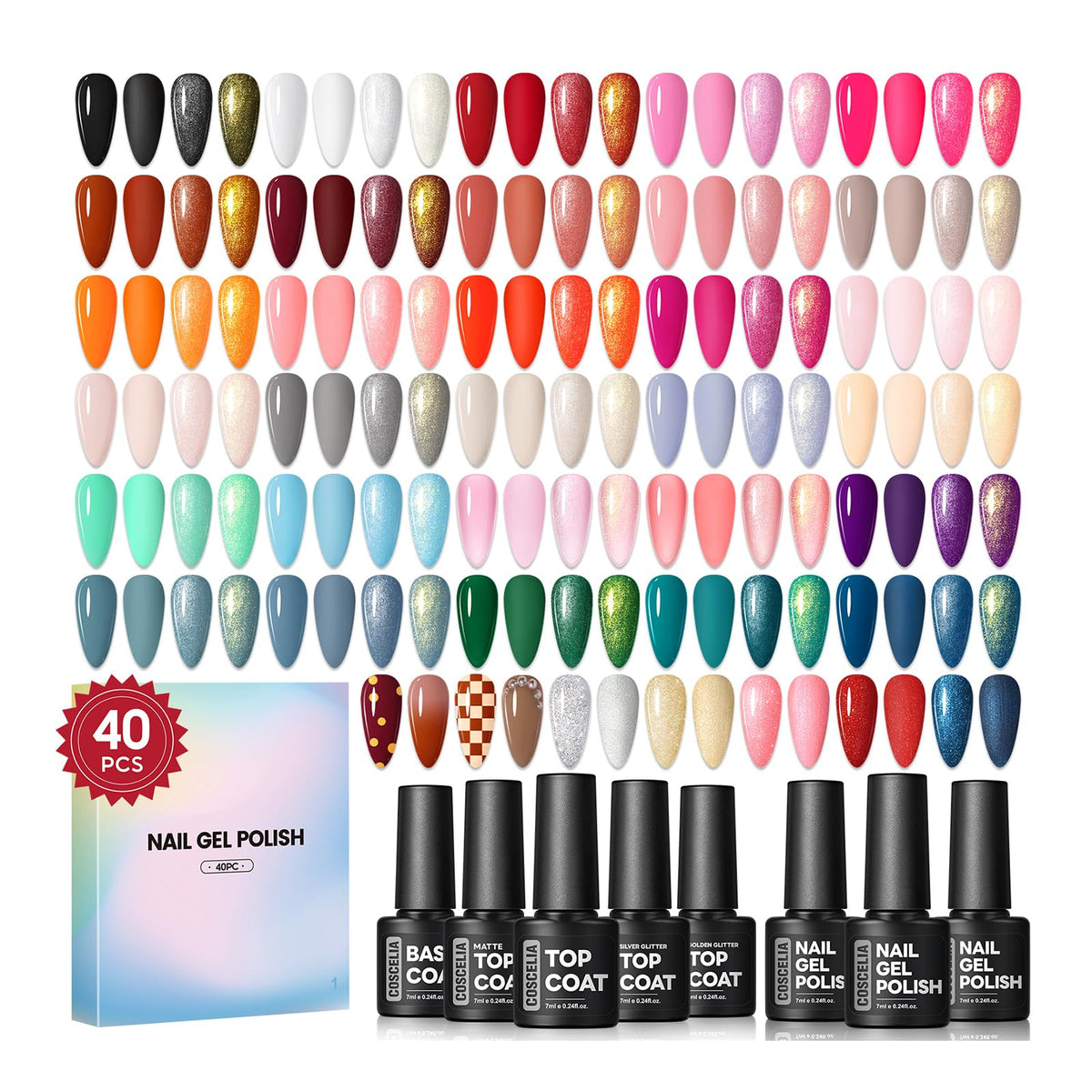 COSCELIA Gel Nail Polish Kit Multi-Color Manicure Set