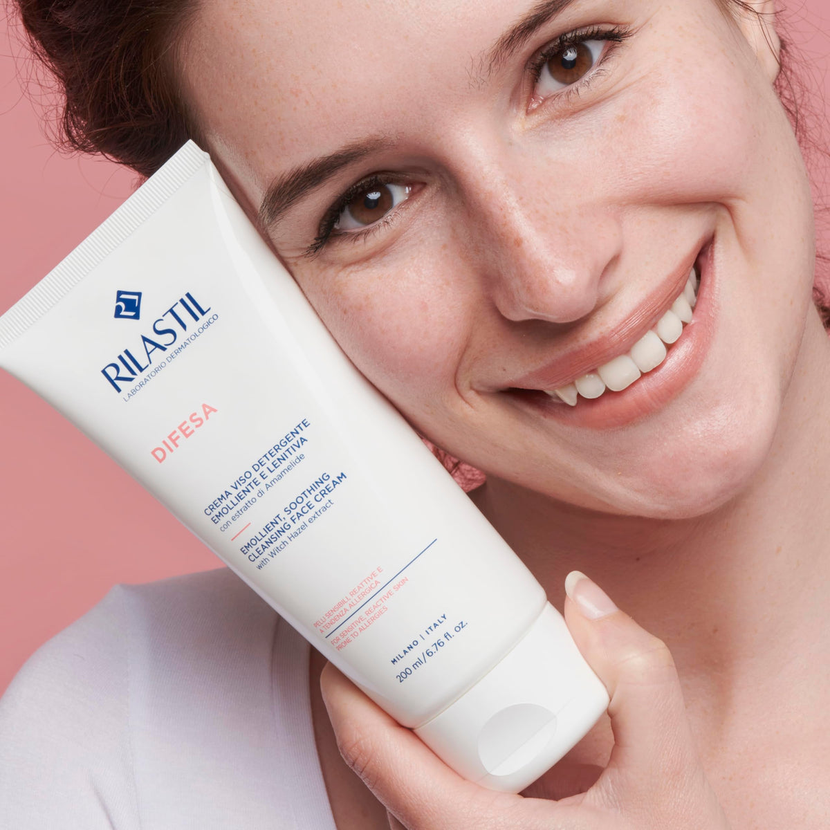 Rilastil Defense Face Cream Cleanser for Sensitive Skin, 200 ml