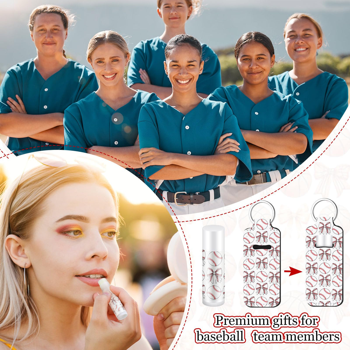 18-Set Sports-Themed Lip Balm and Holder Keychain Party Favors