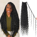 Boho Faux Locs Crochet Hair, Pre-Looped Goddess Locs with Curly Ends