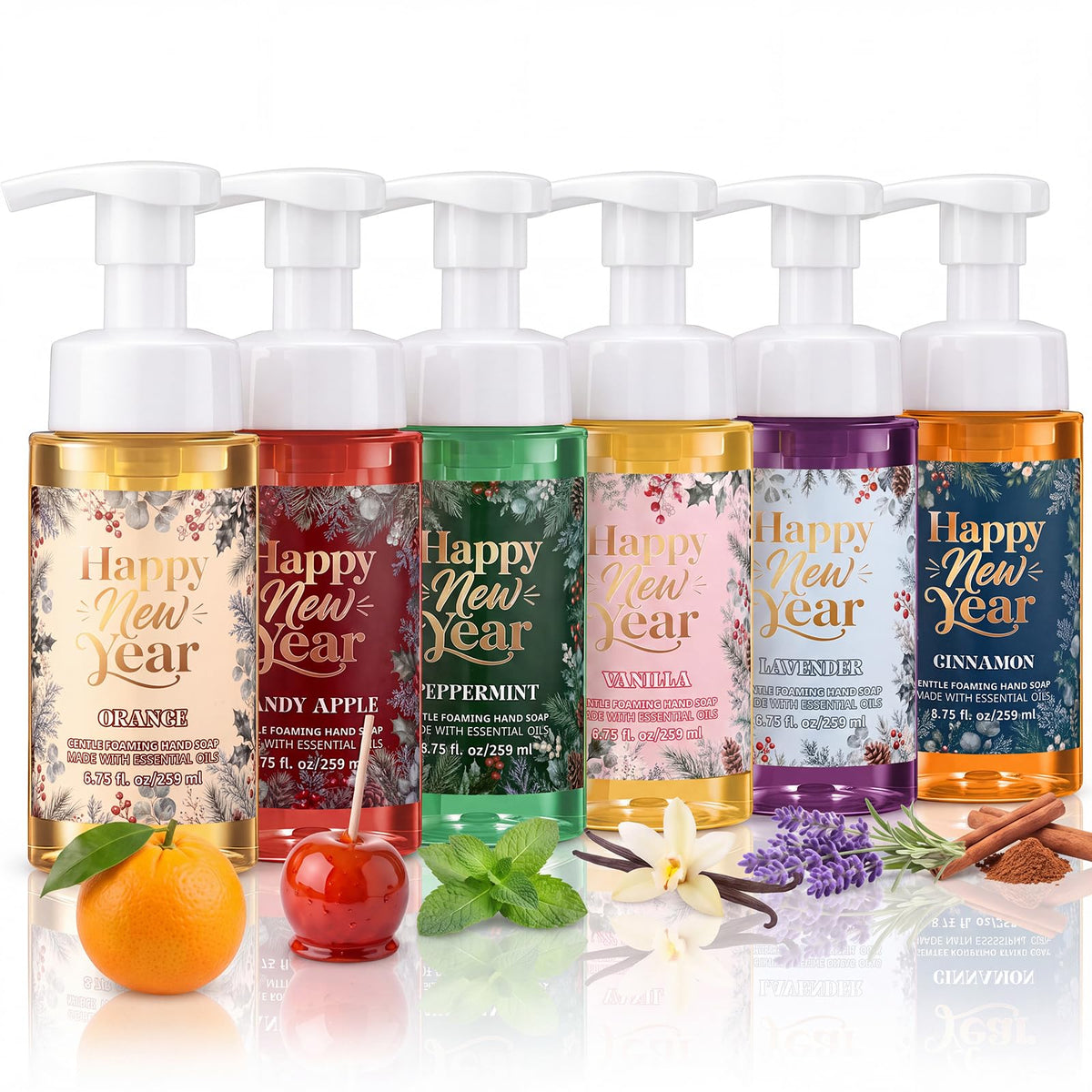 6 Pack Foaming Liquid Hand Soap with Pump, Moisturizing Scented Hand Wash