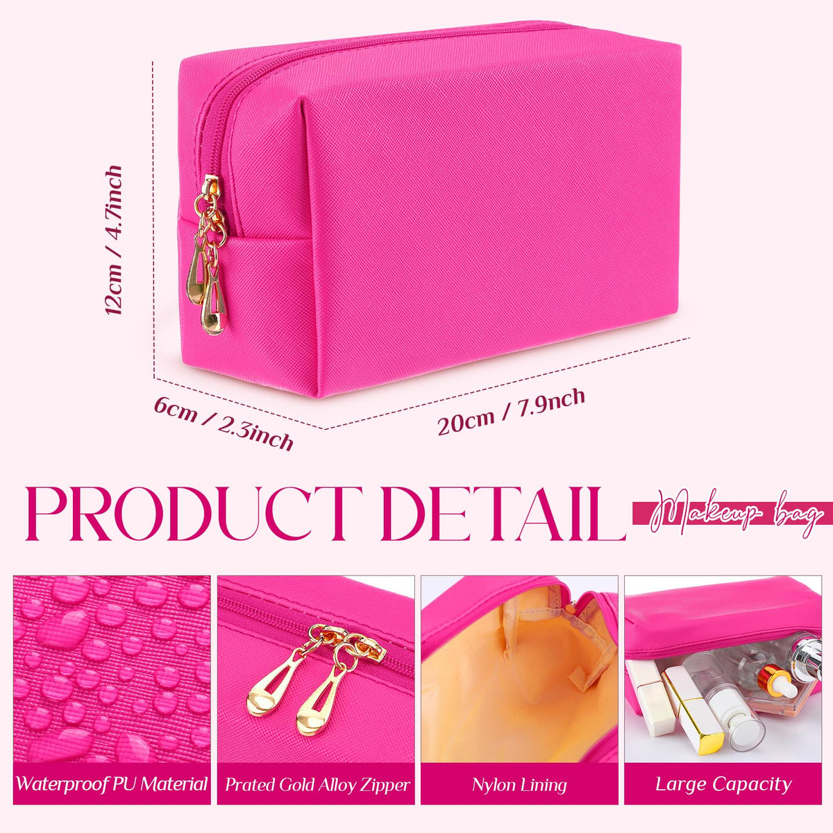 Kigeli 15-Piece PU Leather Makeup Bags, Blank Cosmetic Pouches