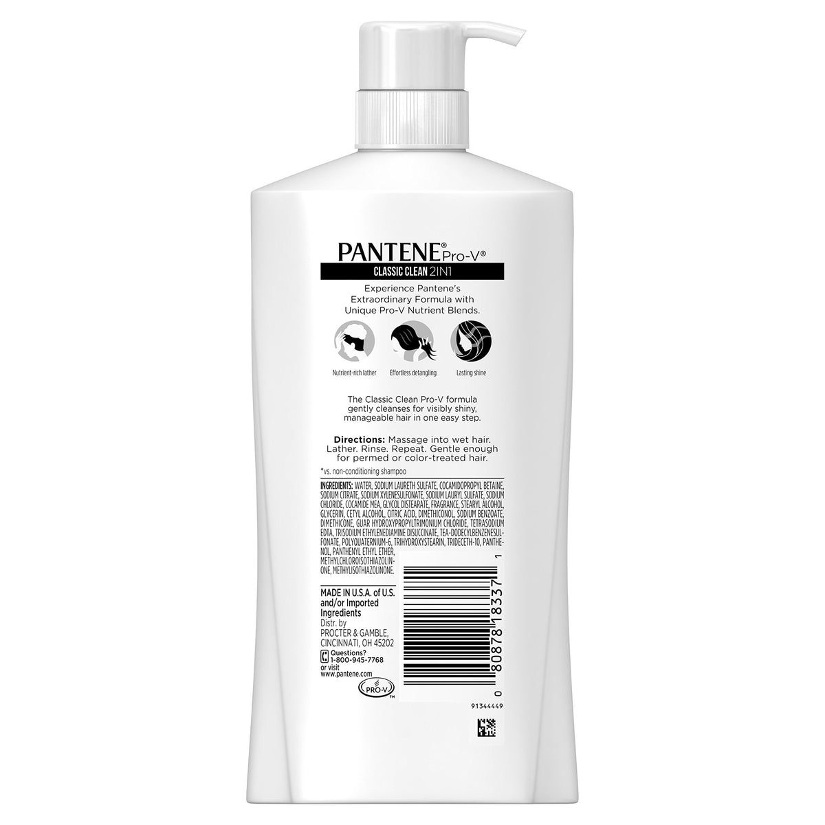 Pantene Pro-V Classic Clean 2-in-1 Shampoo & Conditioner, 30.4 fl oz