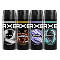 AXE Body Spray 4 Pack, Aluminum-Free Deodorant for Men, Up to 48-Hour Freshness