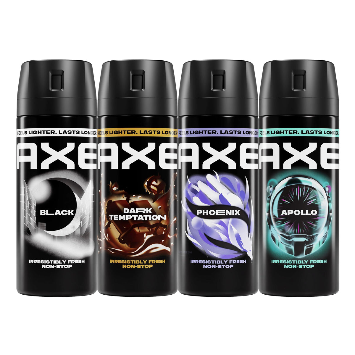 AXE Body Spray 4 Pack, Aluminum-Free Deodorant for Men, Up to 48-Hour Freshness