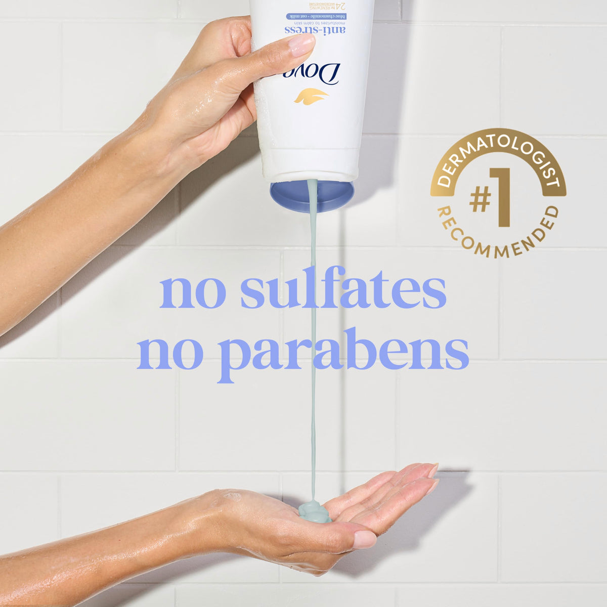 Dove Anti-Stress Body Wash 3 Count, Blue Chamomile & Oat Milk