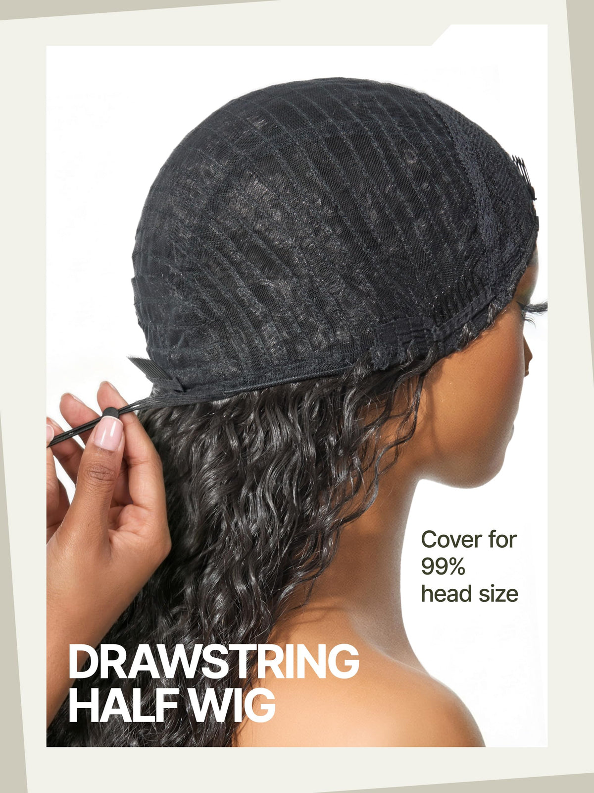 Frodio Curly Half Wig 26 Inch 3-in-1 Human Hair Blend Headband Wig