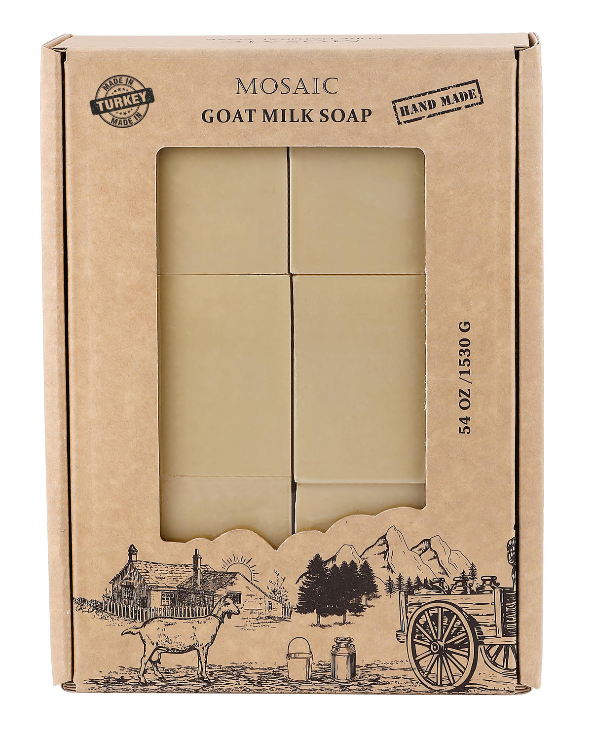 AnatoliaDaphne Natural Goat Milk Soap Bars, Handmade Moisturizing Cleanser, 12 Pack
