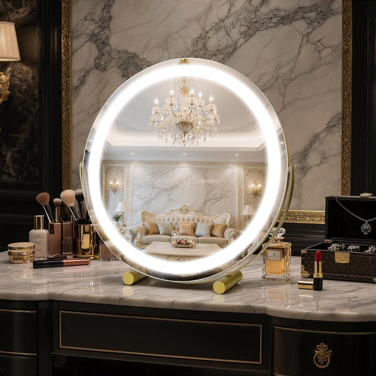 Bearolve LED Lighted Vanity Makeup Mirror with 3-Color Lighting