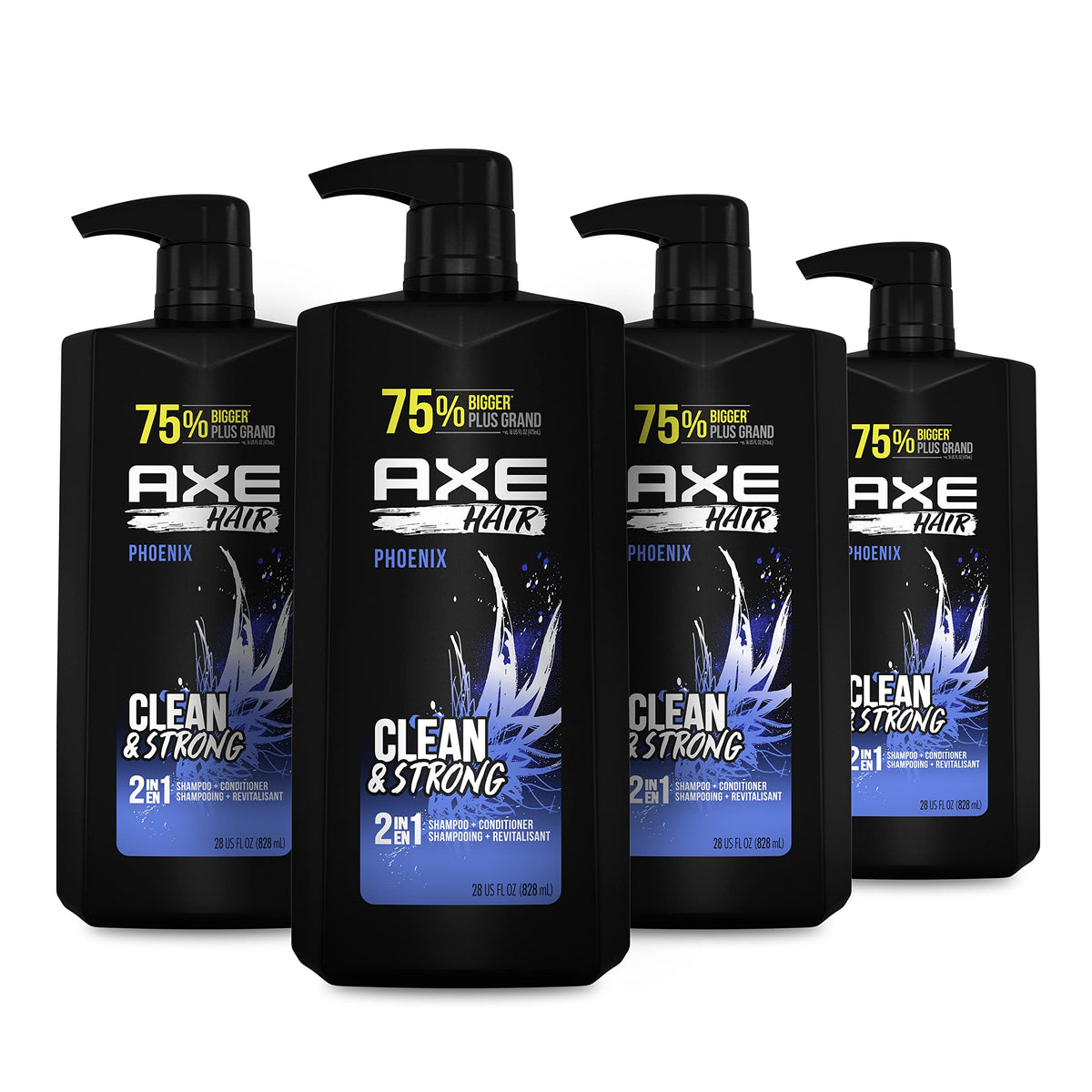 AXE Phoenix 2-in-1 Shampoo & Conditioner, Crushed Mint & Rosemary, 28 oz, 4 Pack