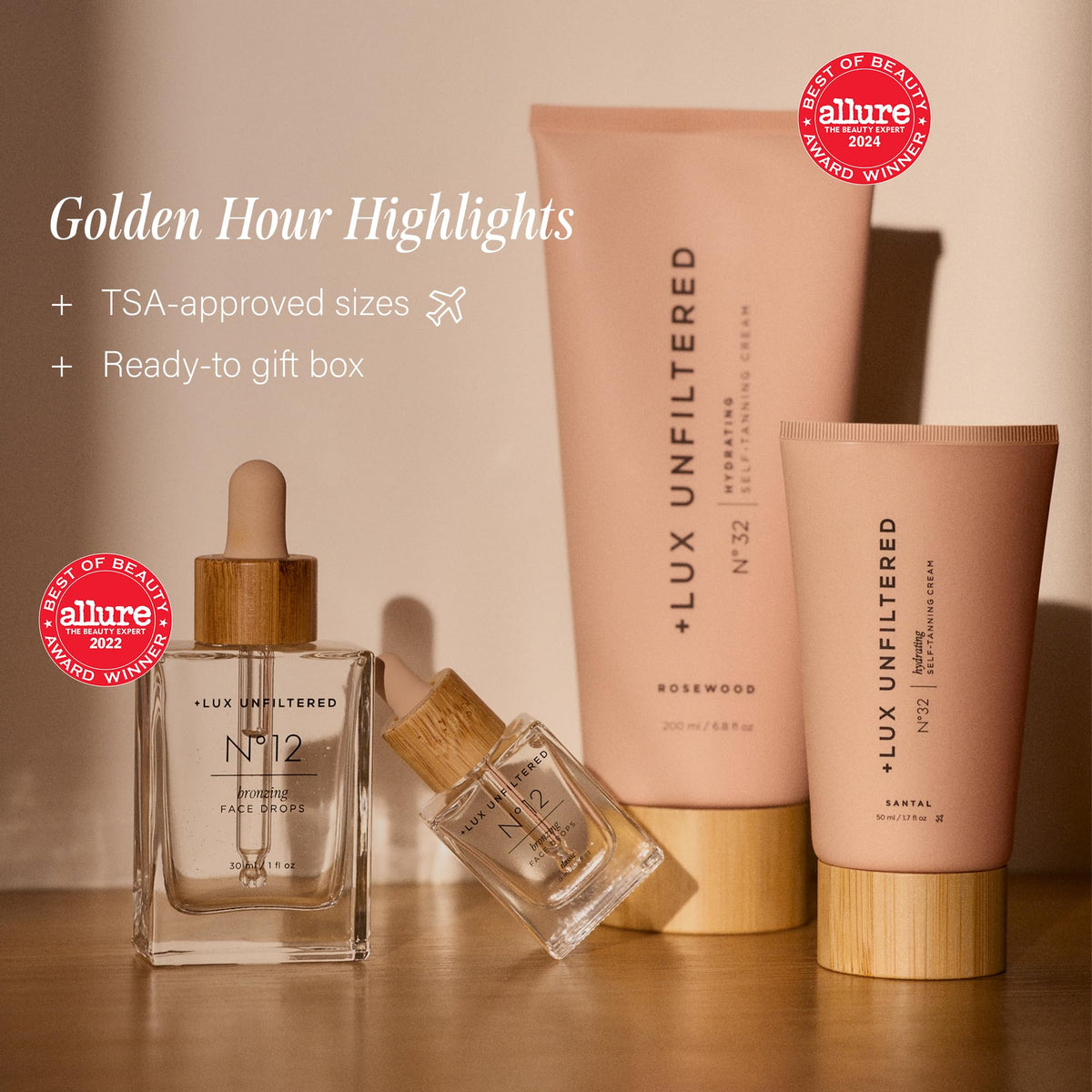 + Lux Unfiltered Mini Golden Hour Self Tanner Set