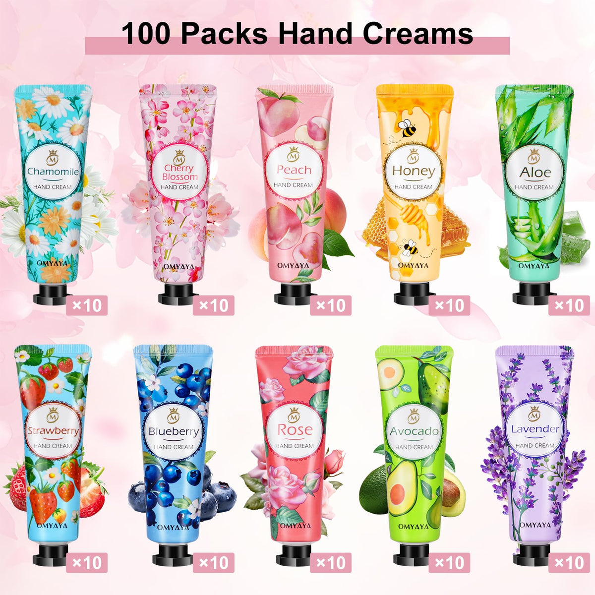 100 Pack Mini Hand Lotion Gift Set with Assorted Scents