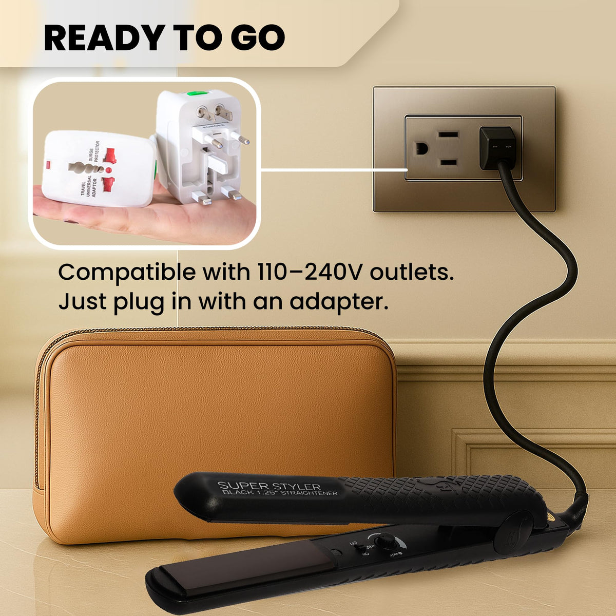 Herstyler Superstyler Onyx Ceramic Flat Iron Hair Straightener