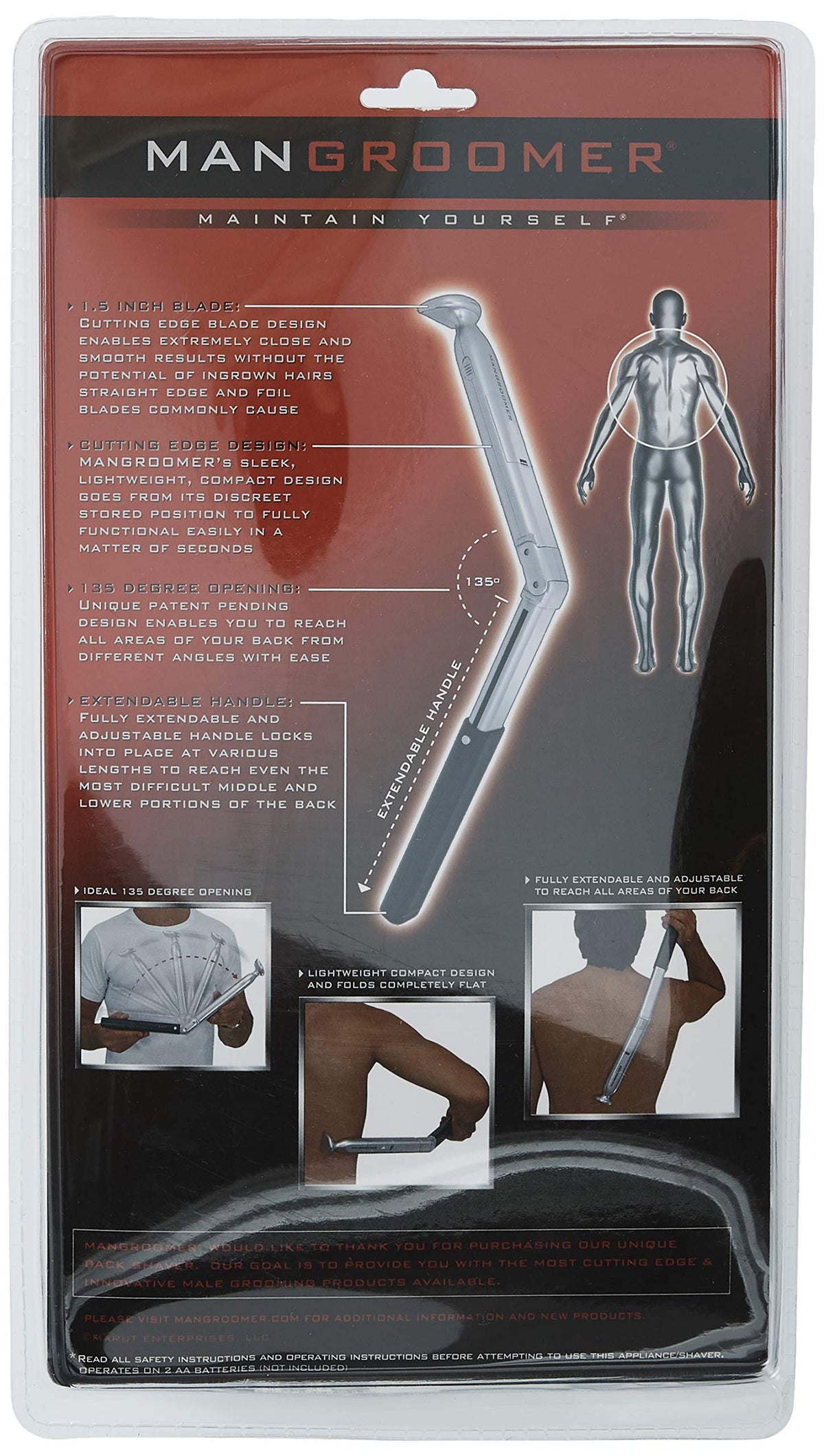 MANGROOMER Do-It-Yourself Electric Back Hair Shaver