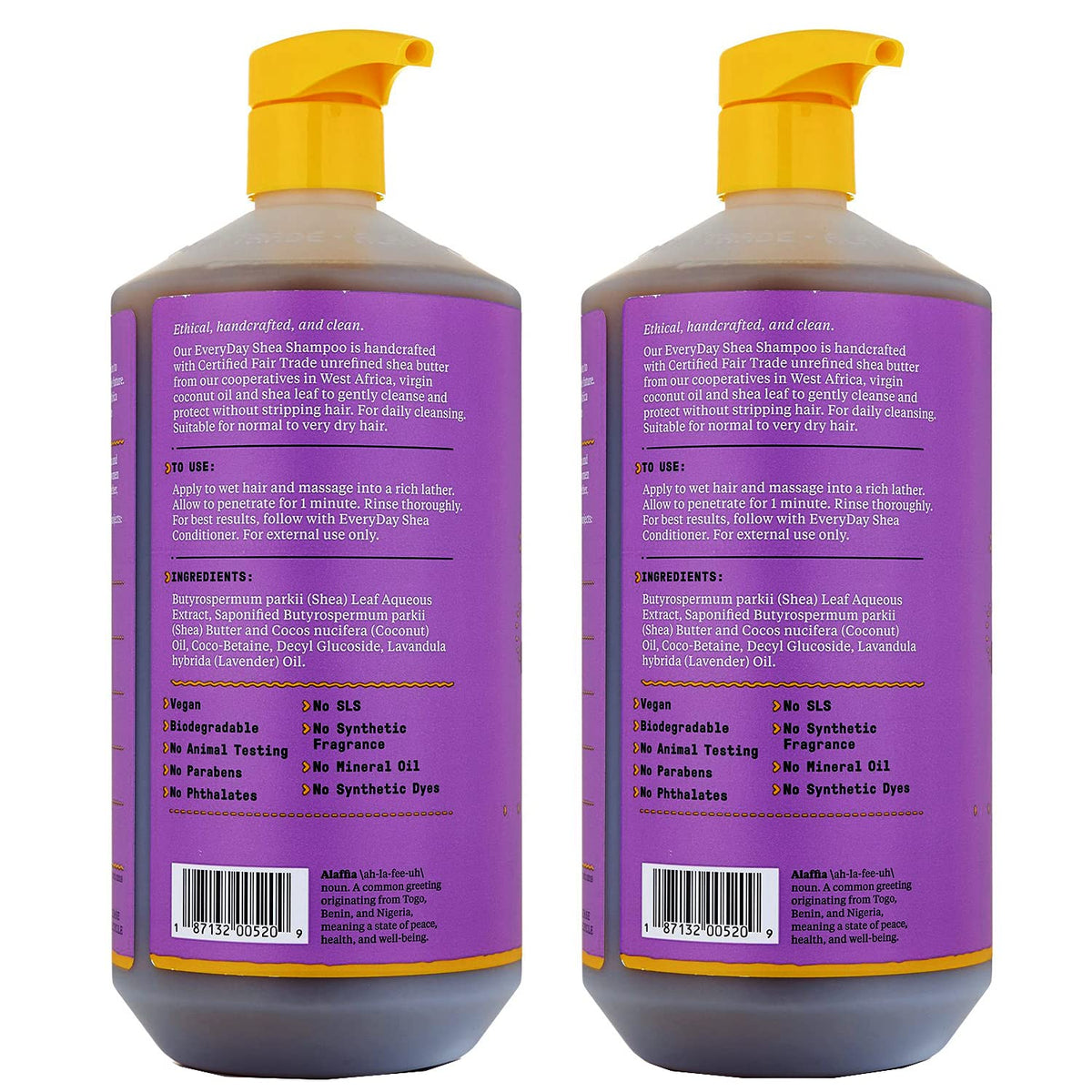 Alaffia EveryDay Shea Shampoo, Sulfate-Free Moisturizing Hair Care, 32 Fl Oz