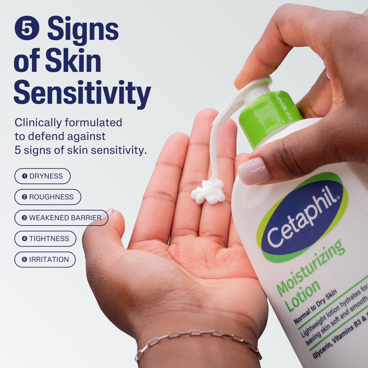 Cetaphil Moisturizing Face & Body Lotion for Sensitive Skin, 8 oz, 3 Count