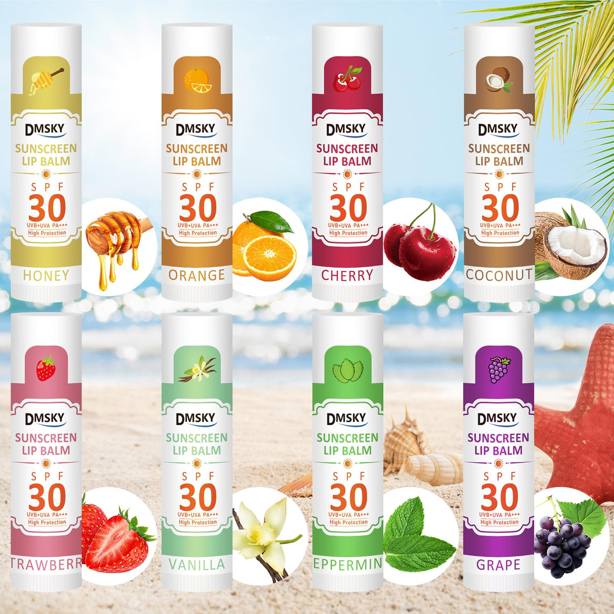 DMSKY SPF 30 Lip Balm with Vitamin E & Coconut Oil