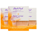Buf-Puf Gentle Facial Sponge, Reusable Exfoliating Face Scrubber, 3 Count