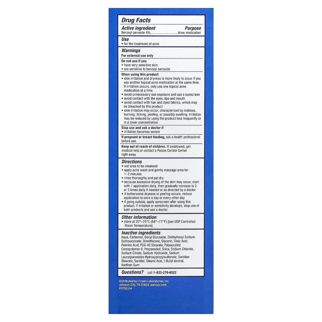 PanOxyl, Acne Creamy Wash, For Face & Body , 6 oz (170 g)