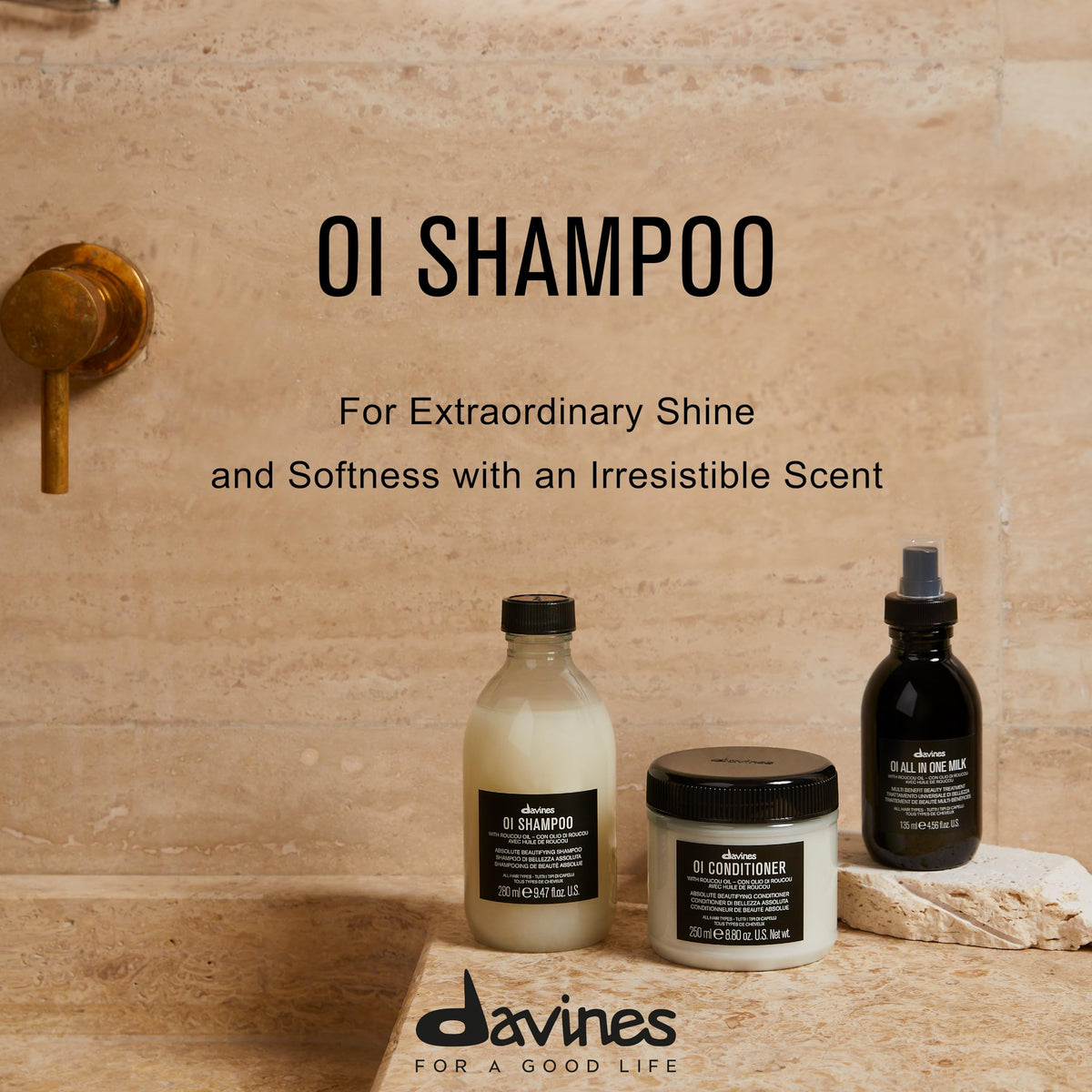 Davines OI Shampoo with Roucou Oil for All Hair Types