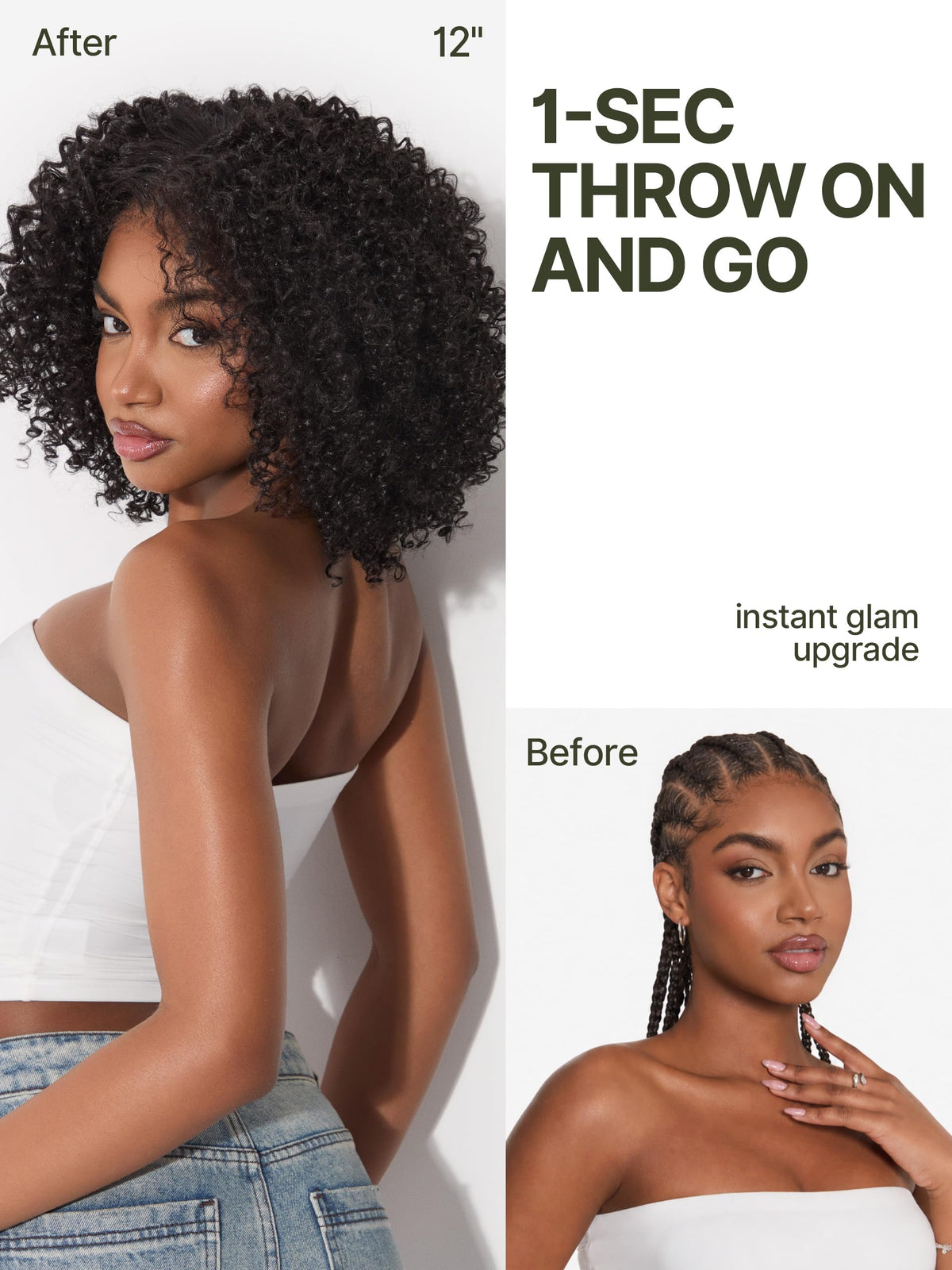 Frodio Veralux Fiber Blend Human Hair Curly Headband Wig