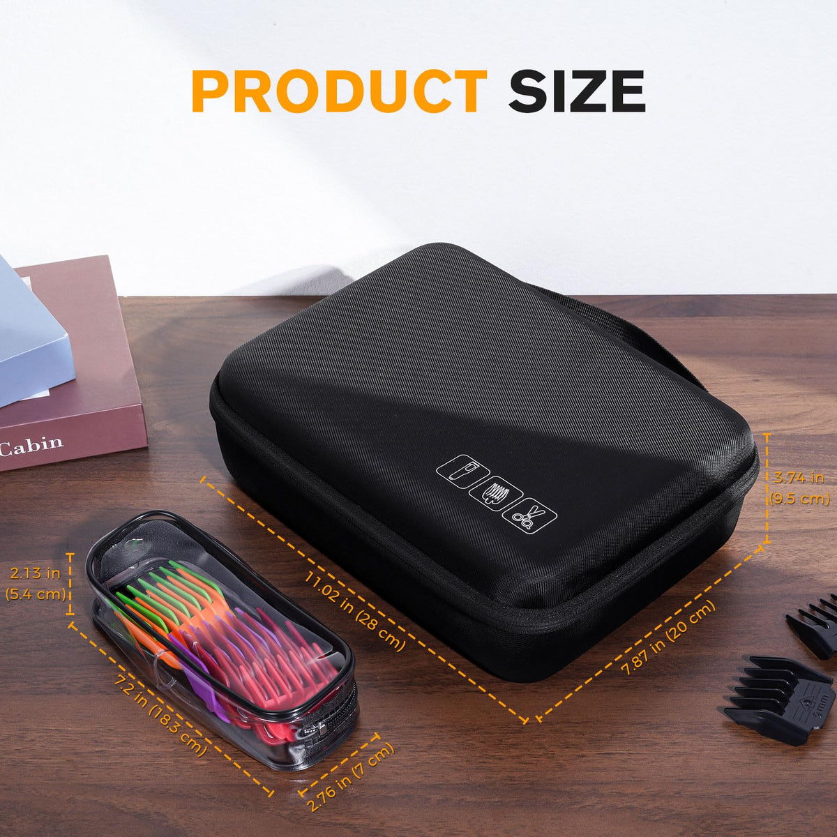 ProCase Hard Barber Accessories Case for Hair Clippers - Black