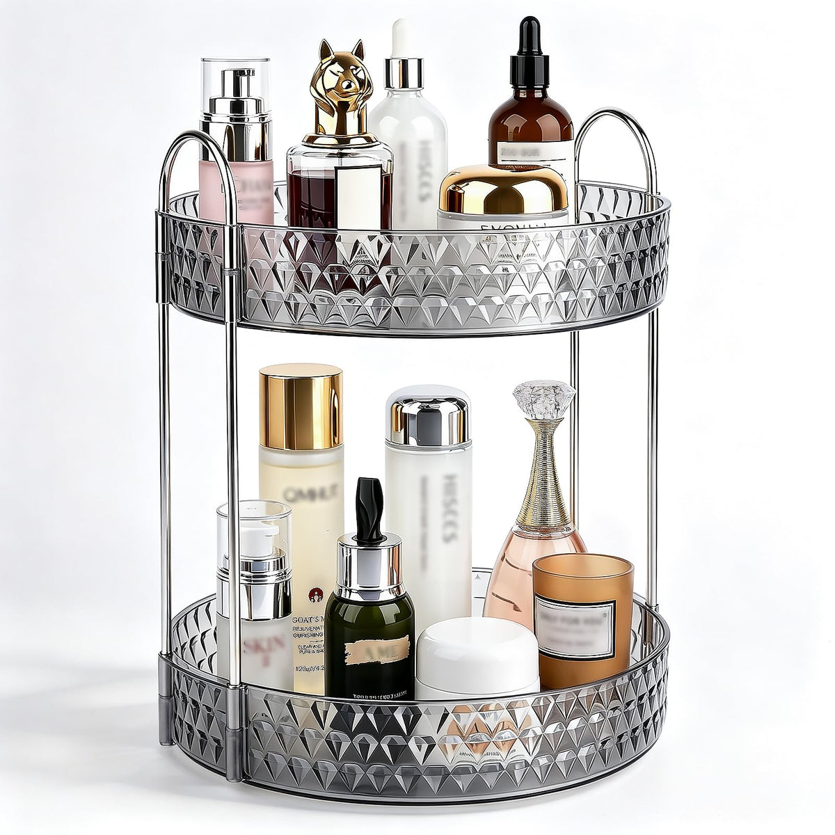 Rotating Makeup and Skincare Organizer with 360° Spin