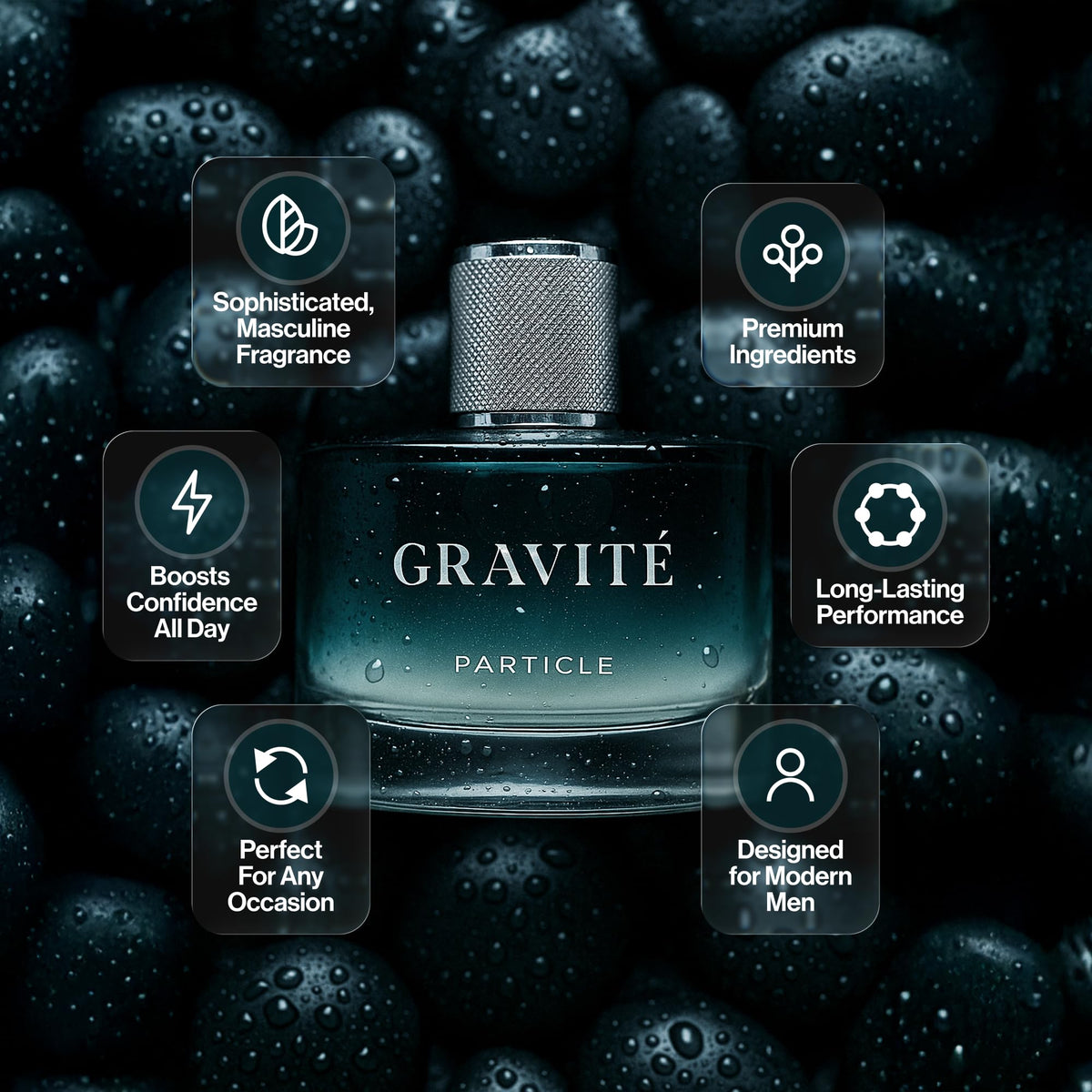 Particle Gravité Cologne Spray for Men, Woody Citrus Fragrance, 3.38 fl oz
