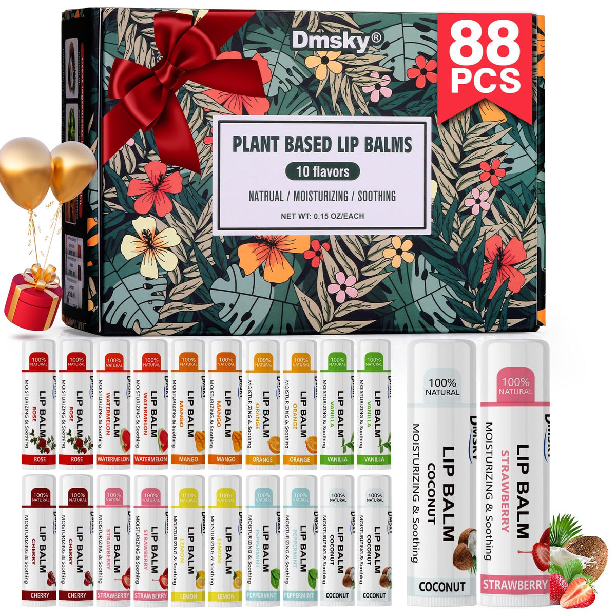 Natural Moisturizing Lip Balm with Coconut Oil, Beeswax and Olive Oil