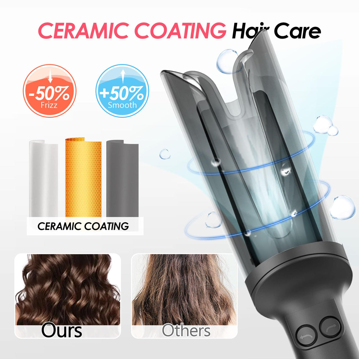 LA MAESII 1-Inch Automatic Rotating Curling Iron