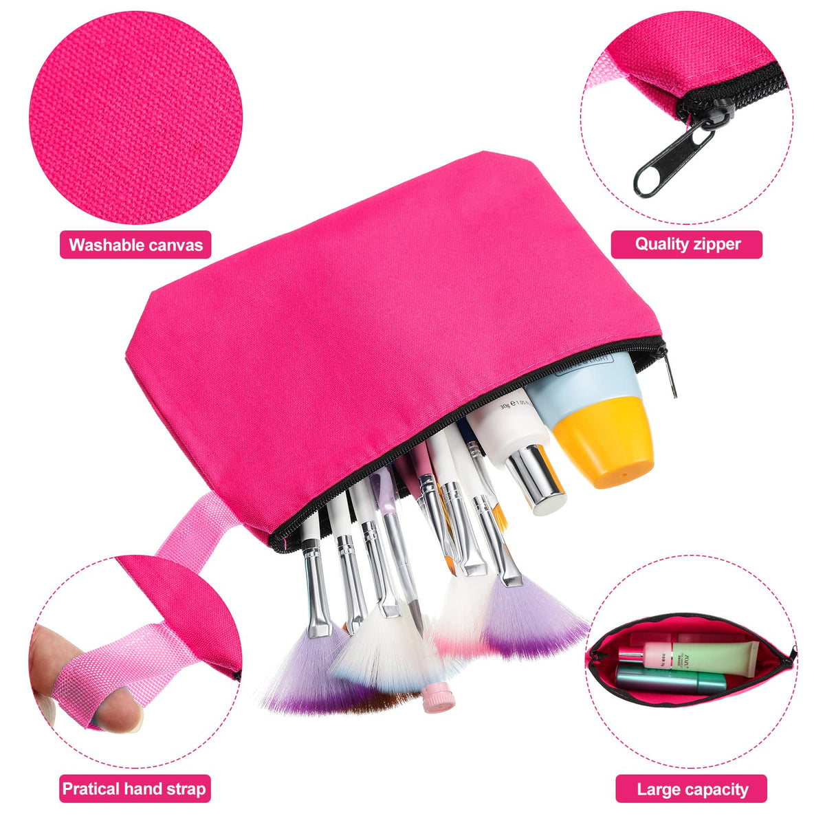 Saintrygo Canvas Makeup Bags, Blank DIY Zipper Pouches