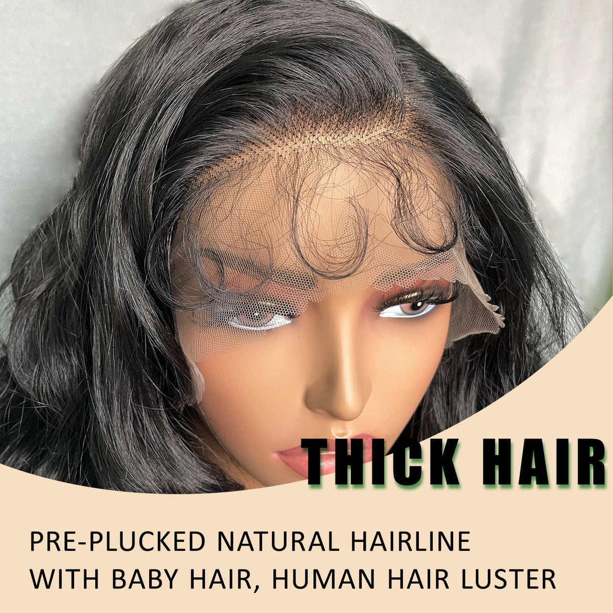 SOKU 13x6 Transparent Lace Frontal Wig, 32-Inch Heat-Resistant Synthetic Hair