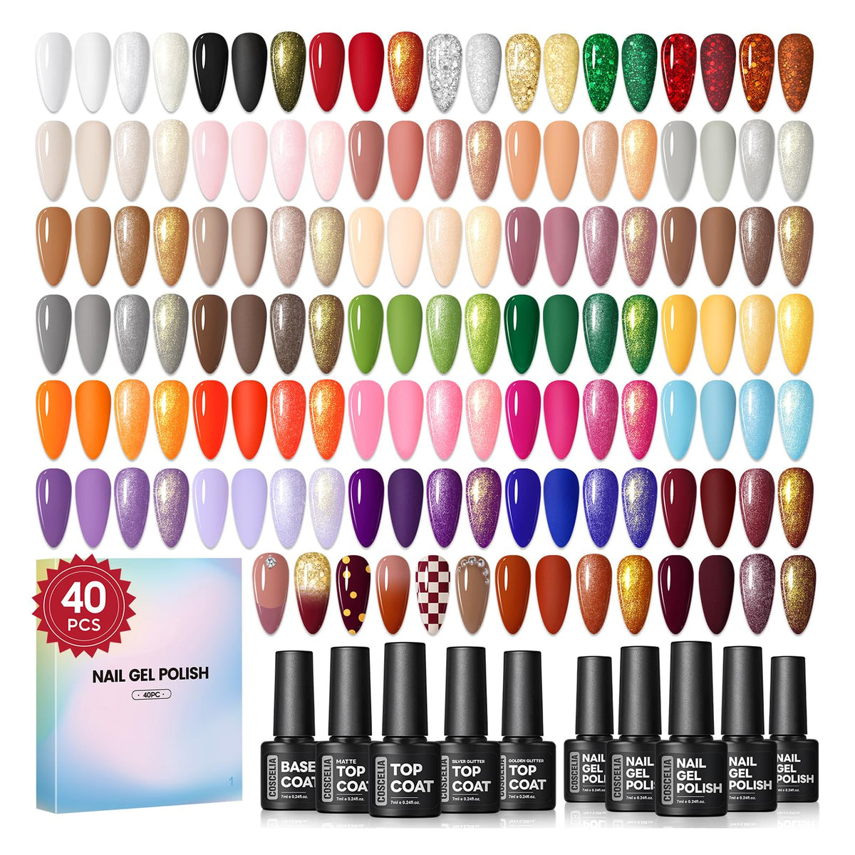 COSCELIA Gel Nail Polish Kit Multi-Color Manicure Set