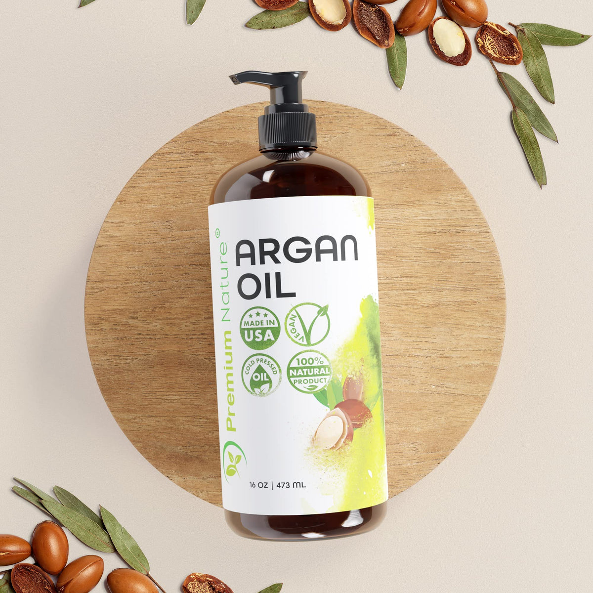 100% Pure Organic Moroccan Argan Oil for Hair, Face and Skin