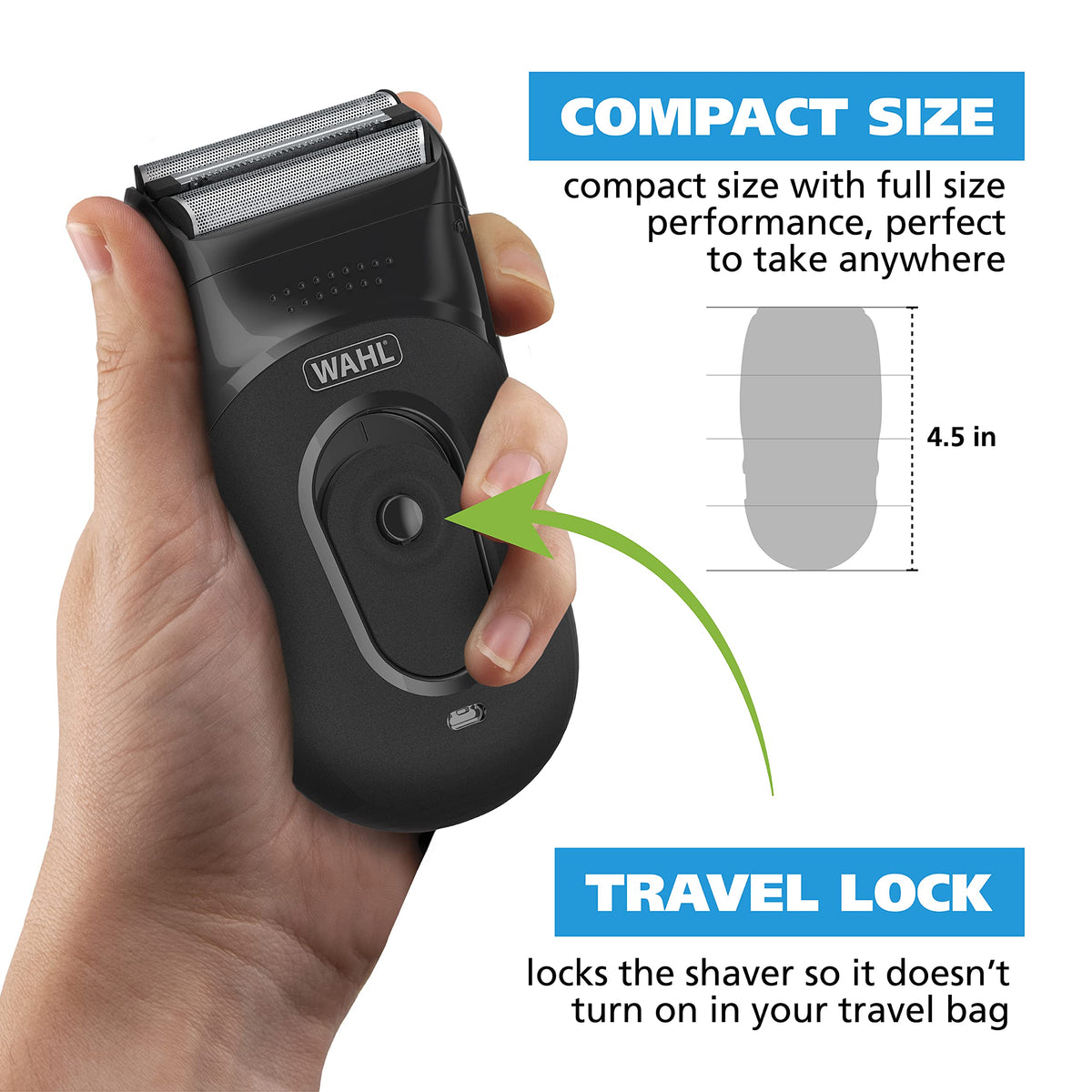 Wahl Compact Lithium-Ion Rechargeable Foil Shaver Kit, Model 7065