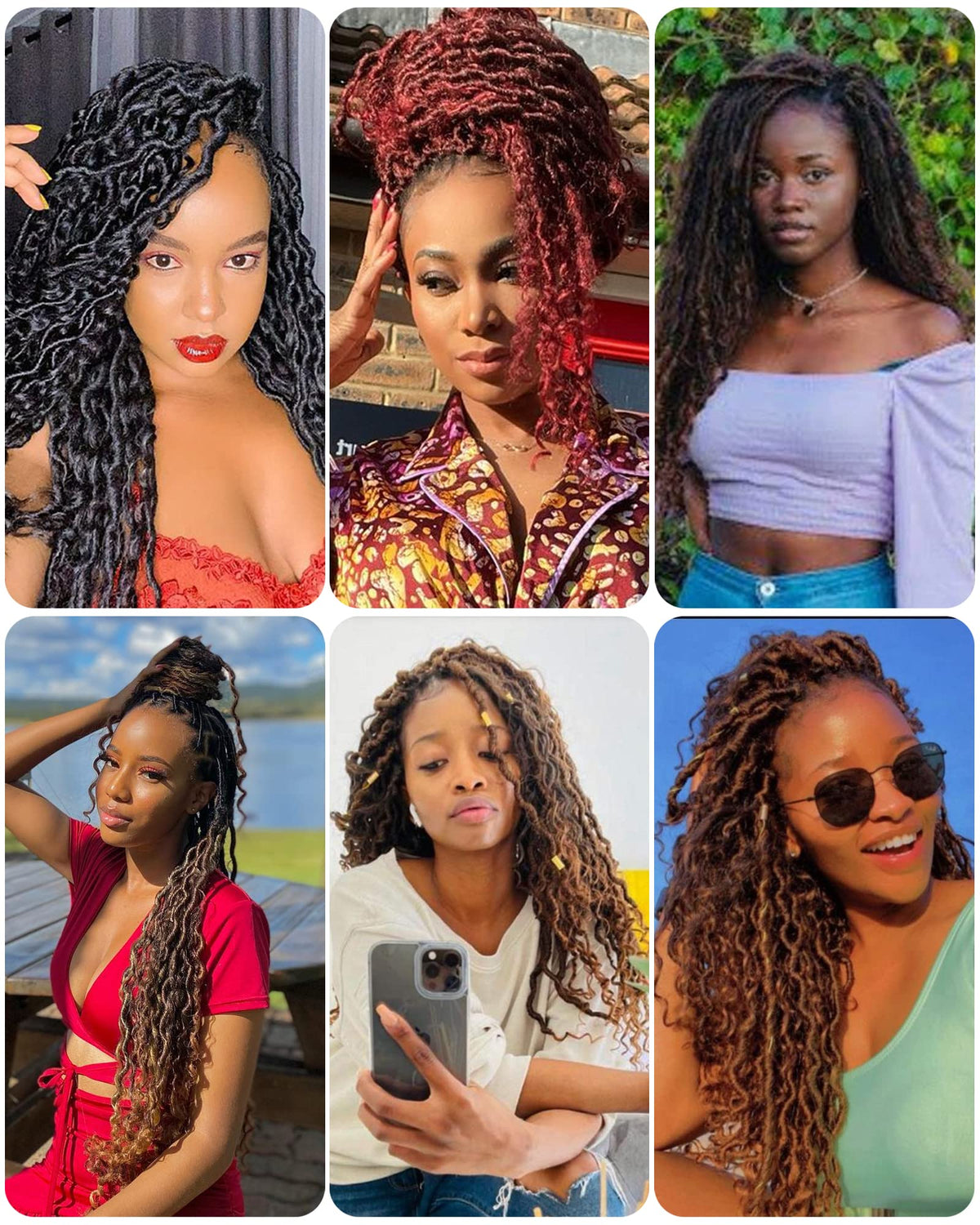 Goddess Locs Crochet Hair with Curly Ends, Pre-Looped, 7 Packs