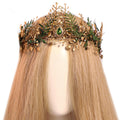 MOSTORY Woodland Fairy Flower Crown Headband with Rhinestone