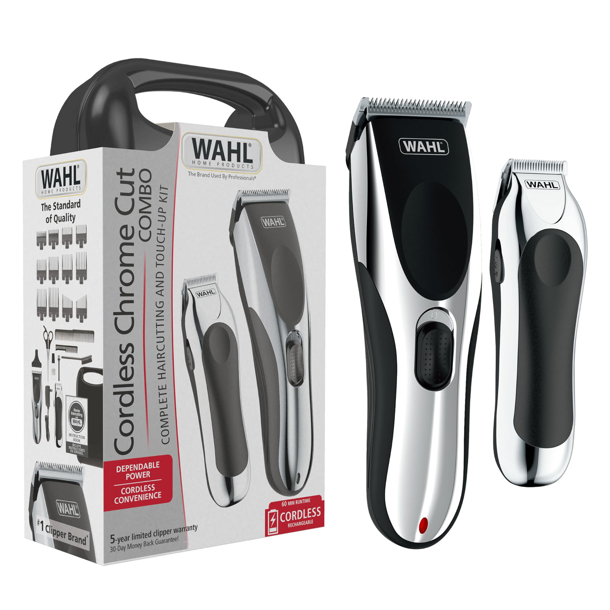 Wahl Cordless Chrome Pro Hair Clipper Kit with Detail Trimmer