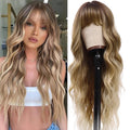 Vomella 26 Inch Long Wavy Synthetic Wig with Bangs