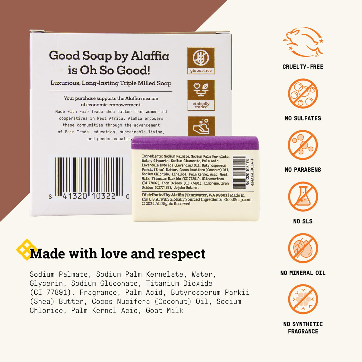 Alaffia Good Soap Hand & Body Bar Soap, 5 oz