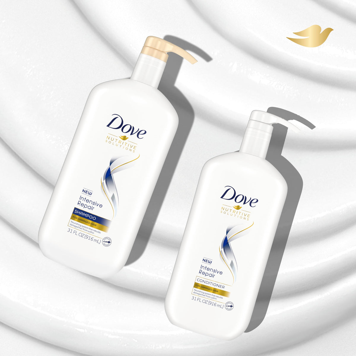 Dove Intensive Repair Shampoo and Conditioner with Pump, 2 Count, 31 oz